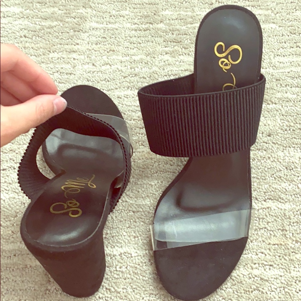 So Me black heels